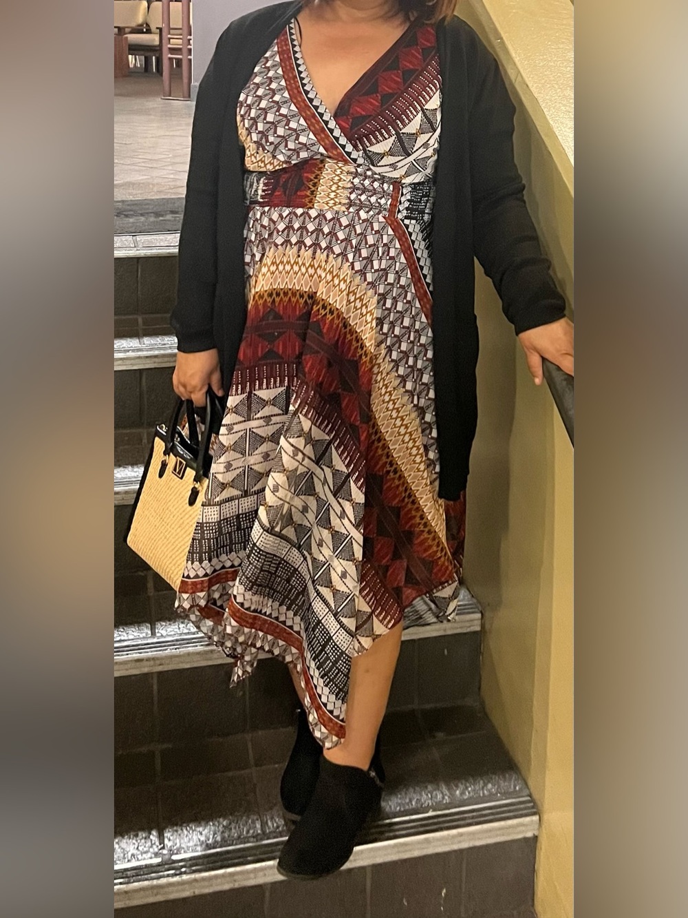 Rabbit Rabbit Rabbit One-Shoulder Multicolor Geo-Print Dress - Picture 5 of 5